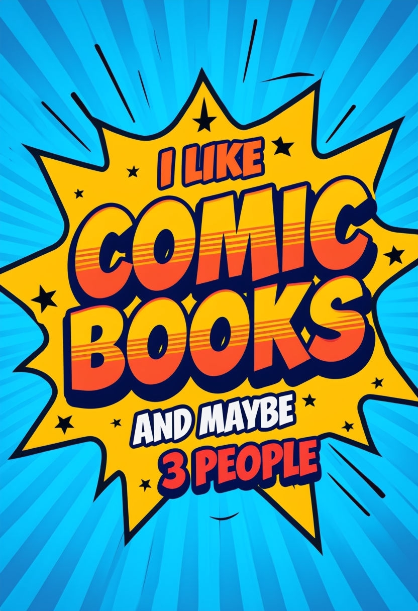 Vibrant Comic Book Style 'I Like Comic Books' Art Poster