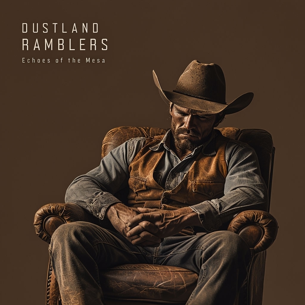 Minimalist Cowboy Album Cover for Echoes of the Mesa by Dustland Ramblers Spotify Album Cover