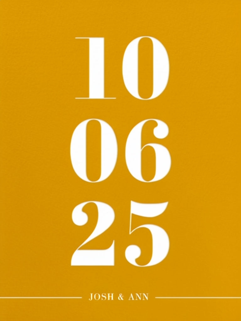 Elegant Minimalist Typography Design for Josh & Ann Invite