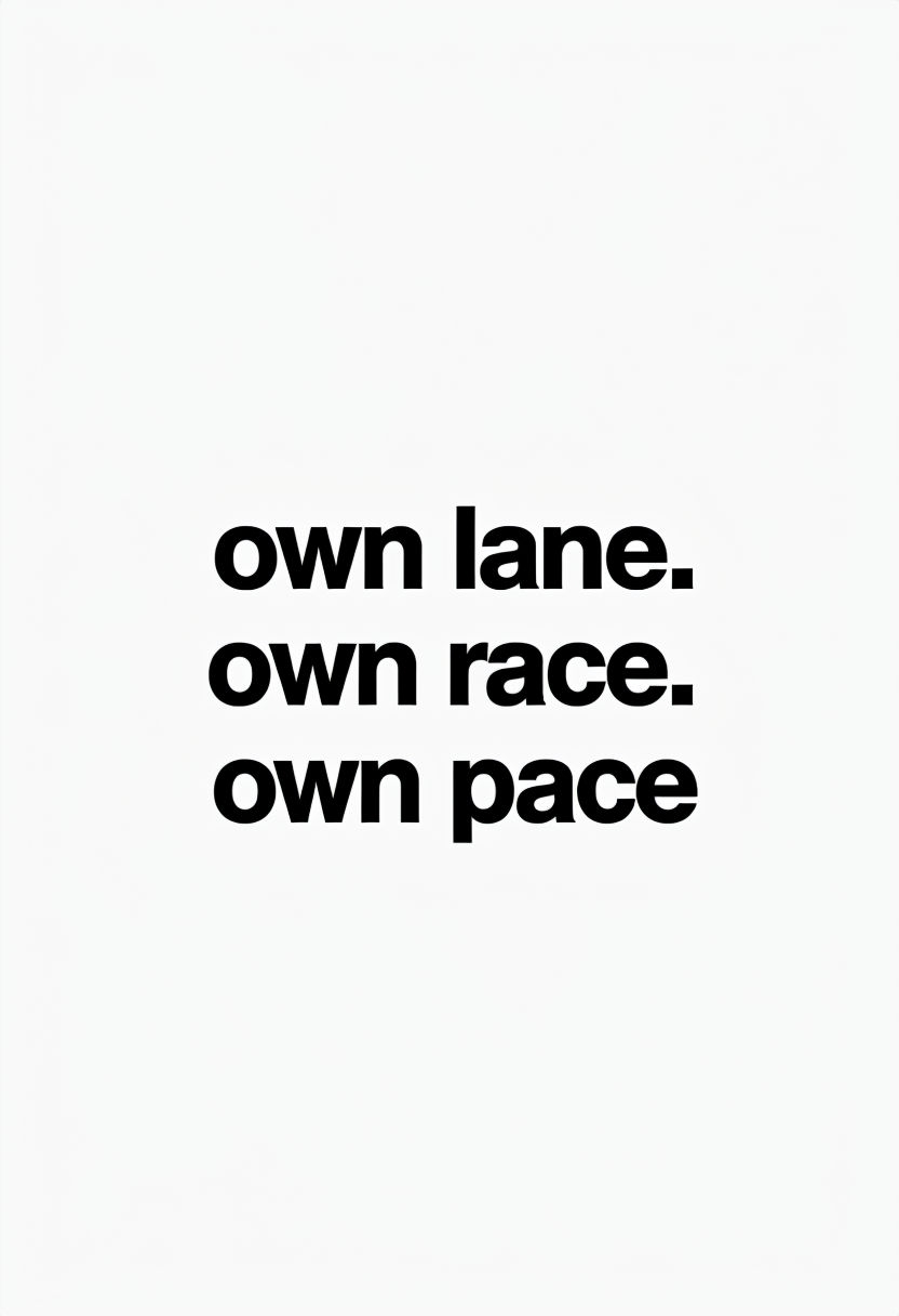 Empowering Minimalist Text Own Lane Own Race Own Pace Poster