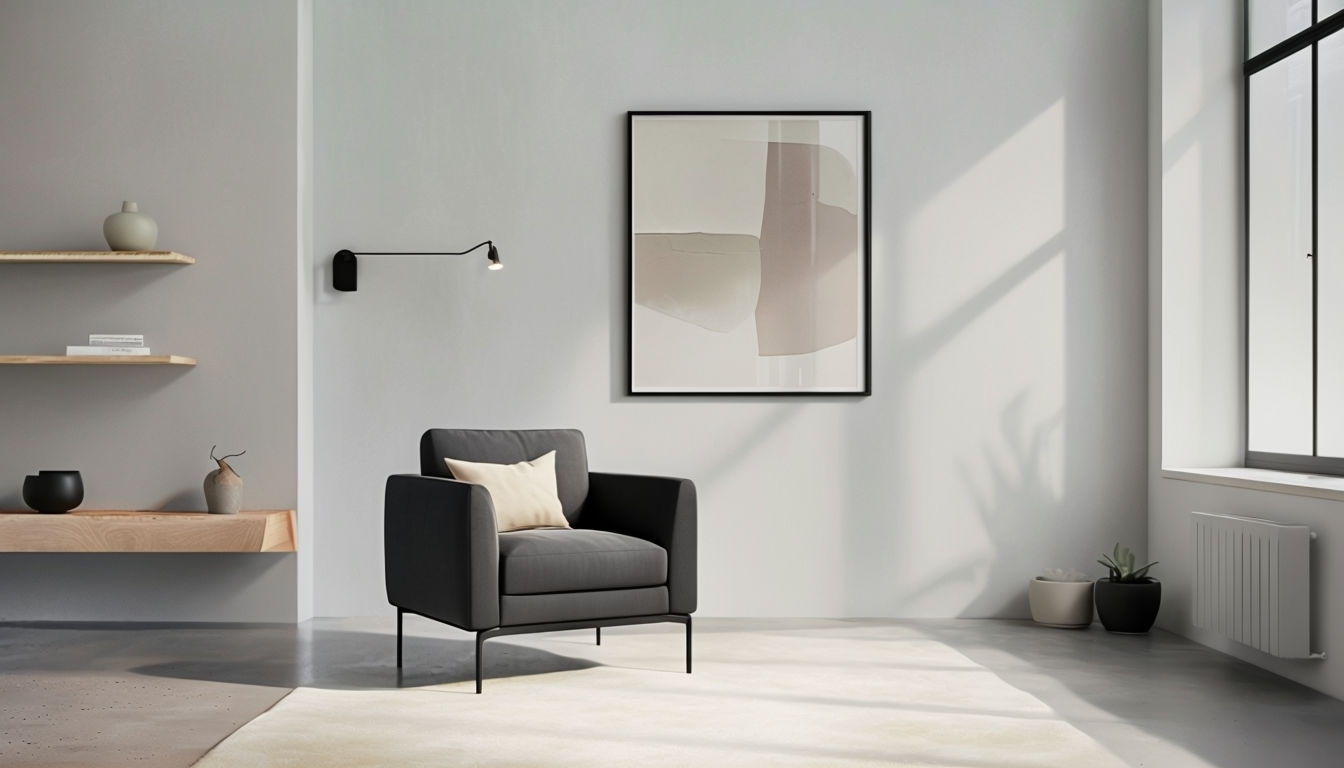 Minimalist Contemporary Living Room Scene Virtual Background