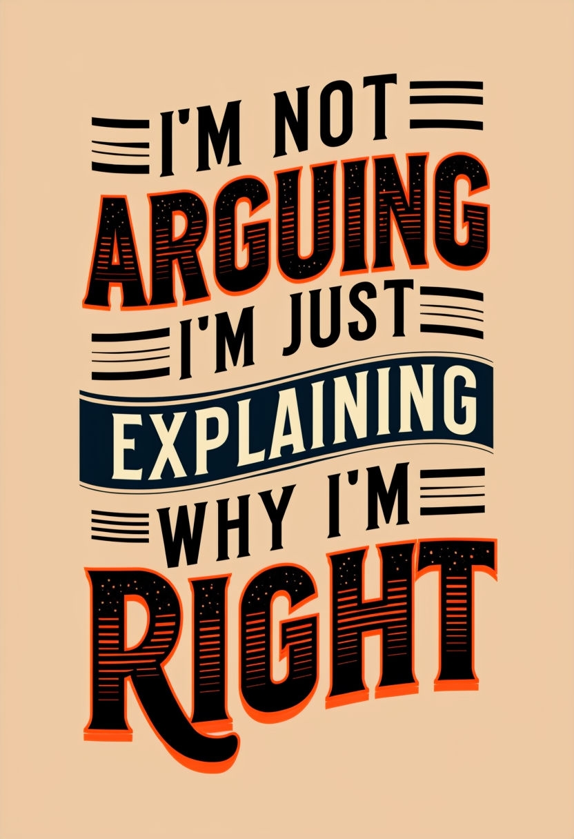 Assertive Retro Typography Poster: I'm Not Arguing, Just Explaining