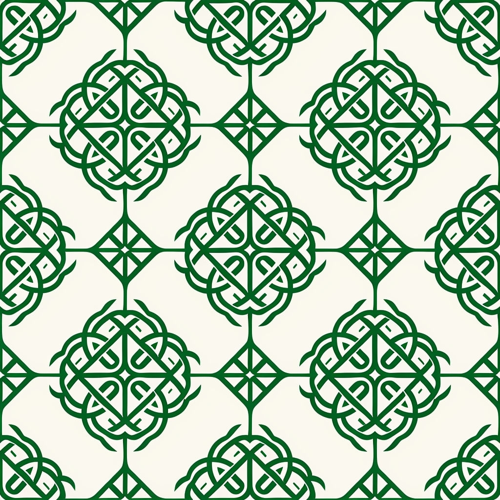 Elegant Celtic Knot Design Seamless Pattern on Cream Background