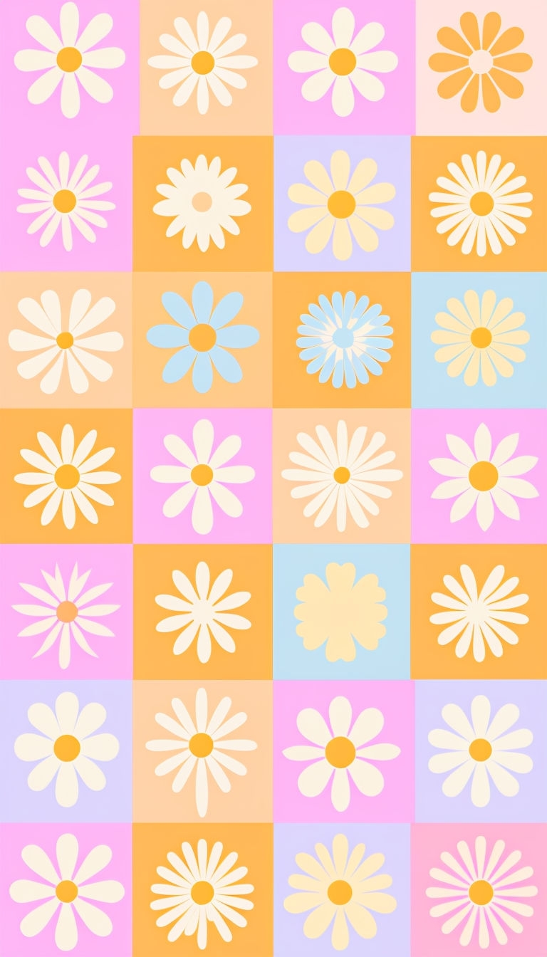 Vibrant Retro Daisy Flower Pattern Phone Case Cover