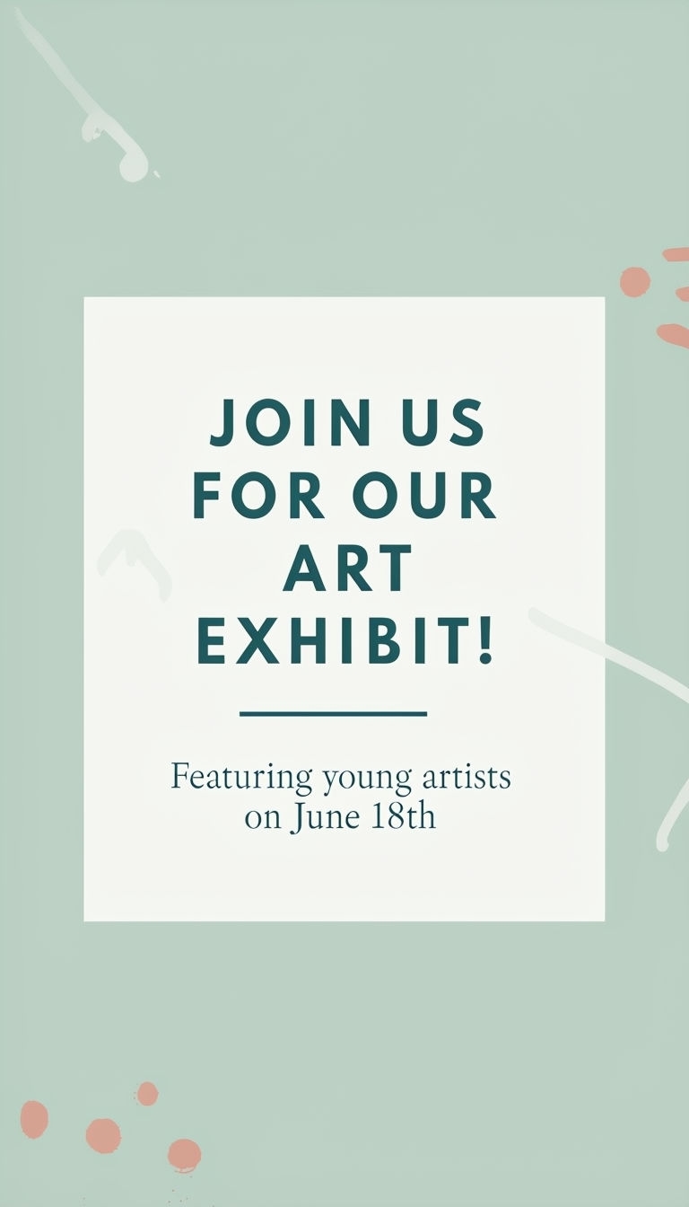 Minimalist Art Exhibit Instagram Story Design for Schools