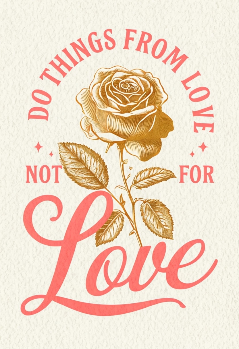 Golden Rose Inspirational Quote Art with Motivational Text Poster