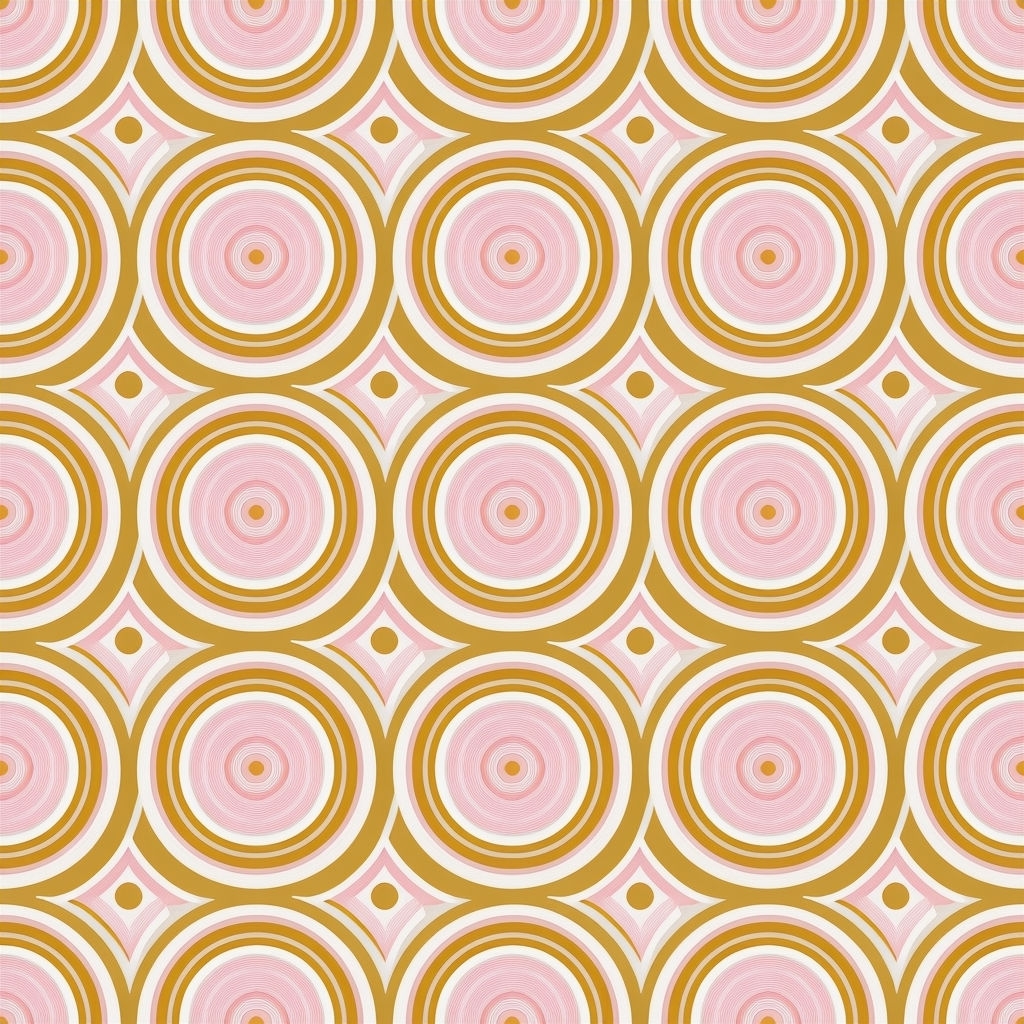 Geometric Arches Seamless Pattern in Warm Retro Colors
