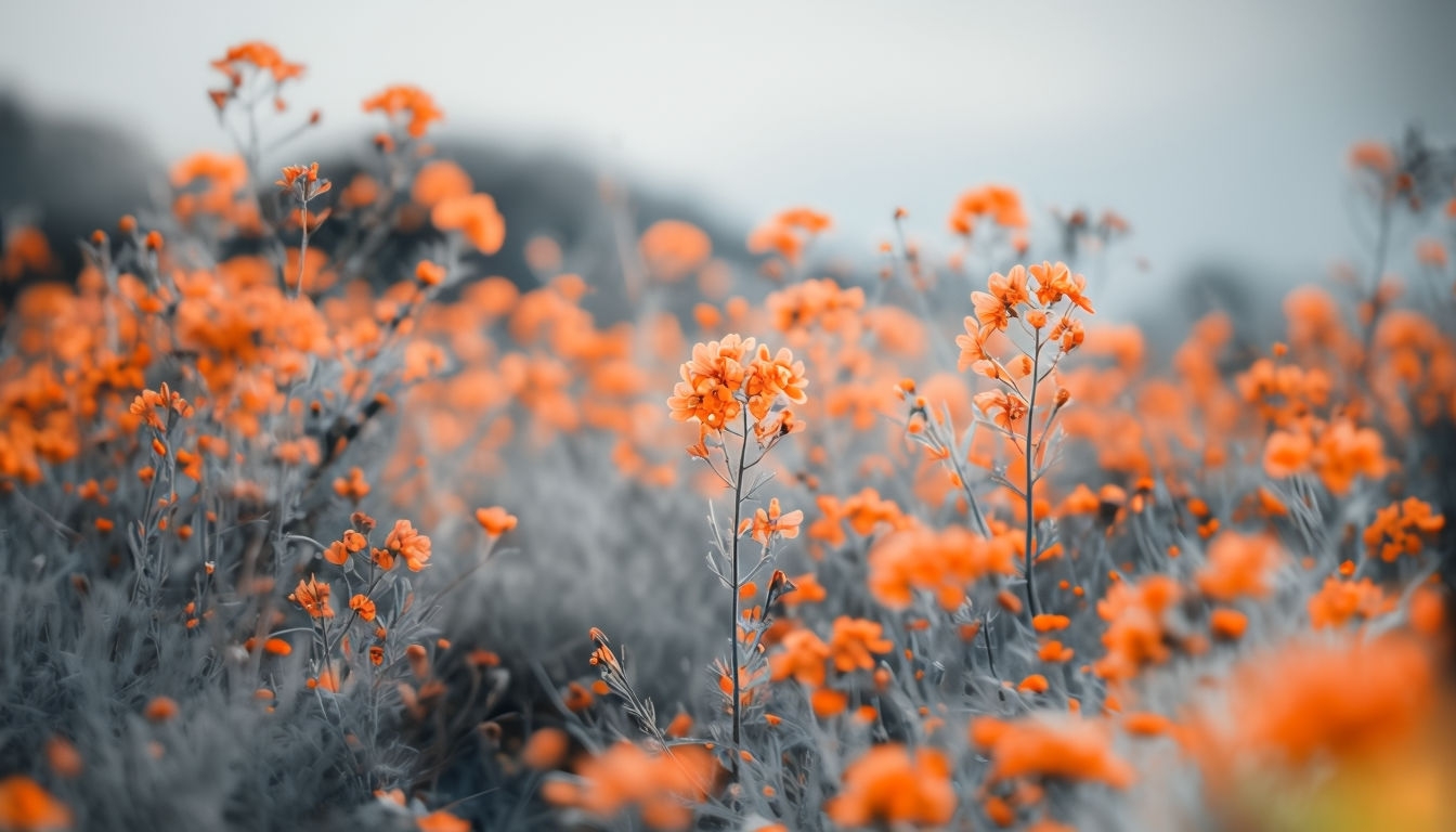 Tranquil Orange Flower Cluster Nature Photography Background