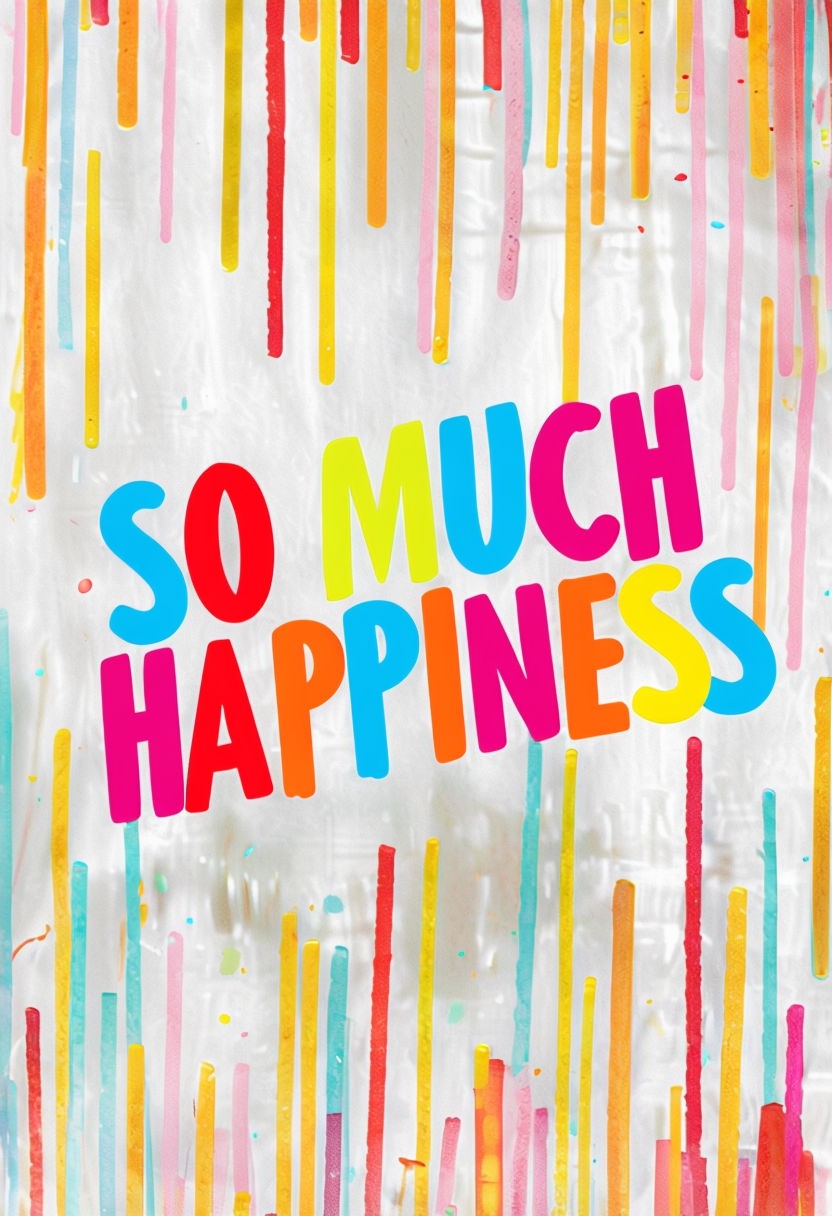 Vibrant So Much Happiness Greeting Card Design Art