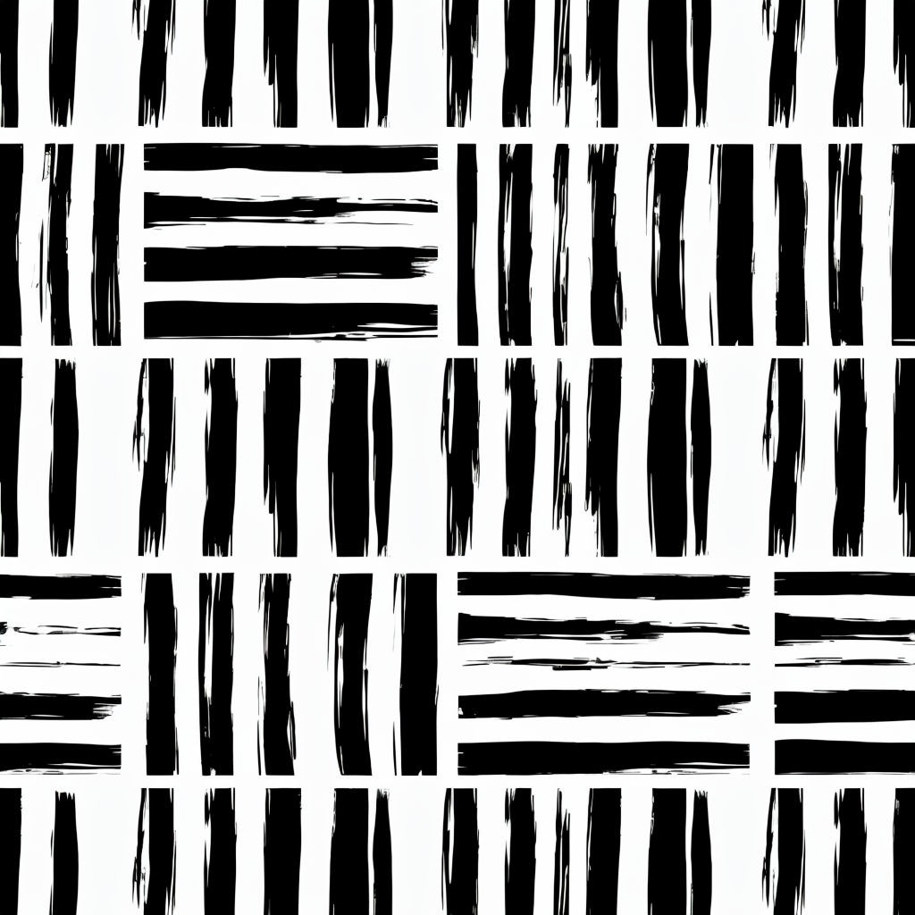 Black and White Striped Geometric Seamless Pattern 