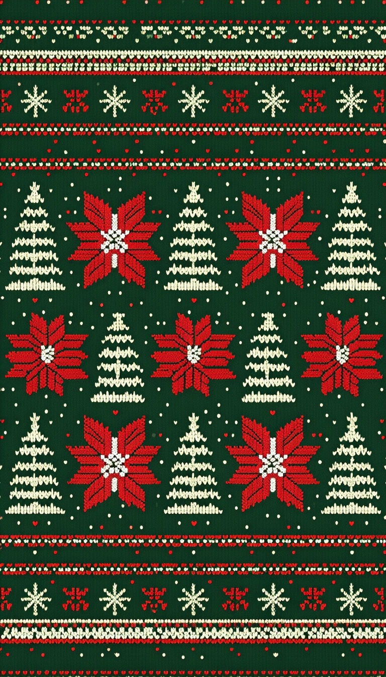 Festive Knitted Christmas Pattern Phone Case Cover