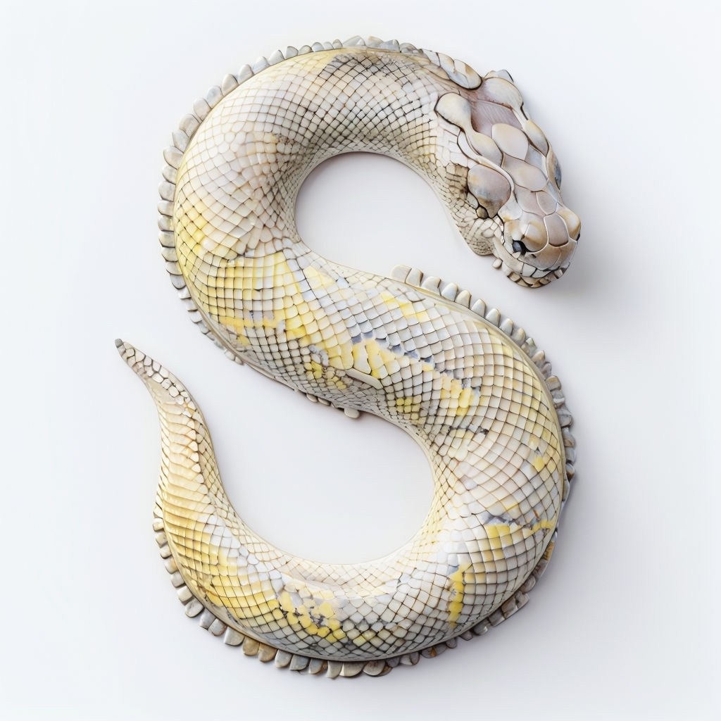 Intricate Python-Inspired Monogram Letter S Design Artwork Monogram