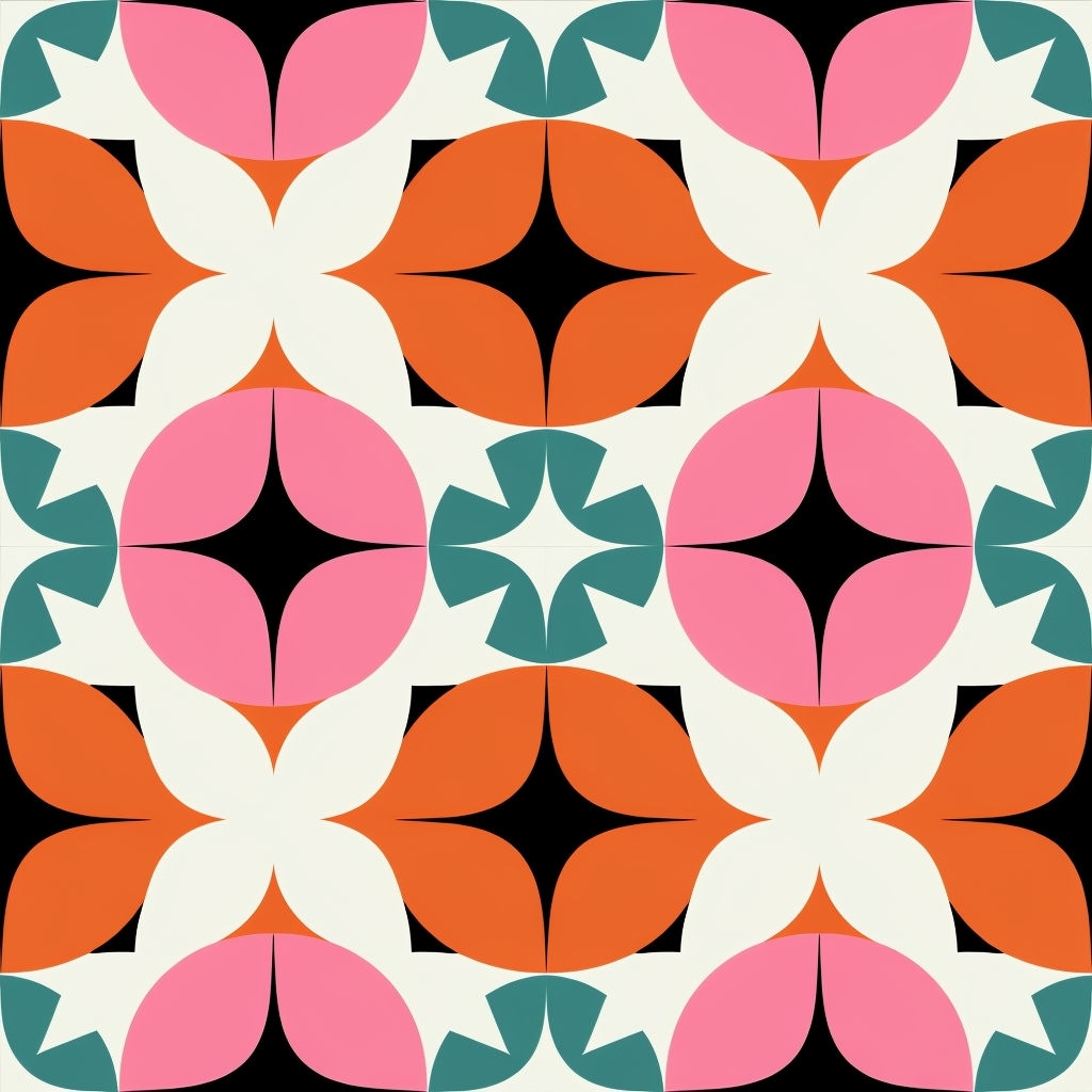 Retro Geometric Overlapping Circles Seamless Pattern Design