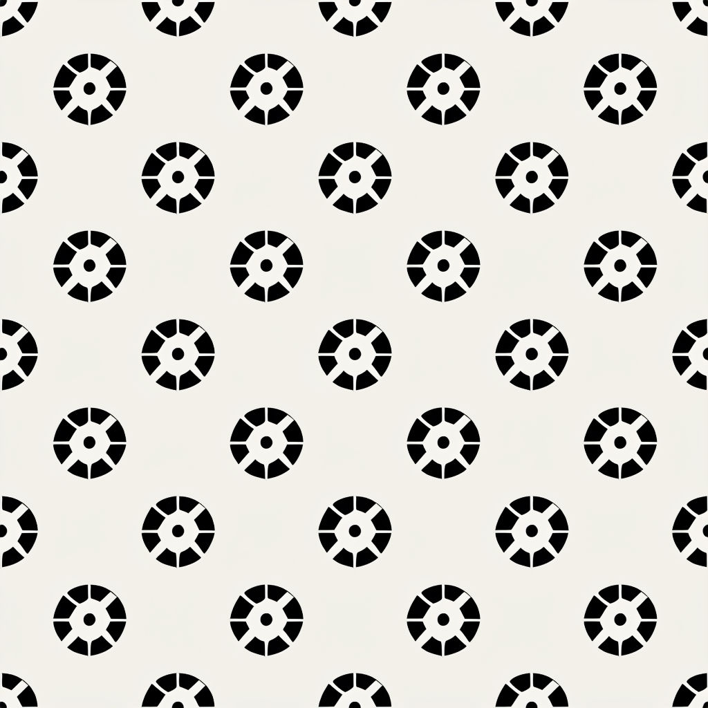 Modern Black Circular Cross Symbols Seamless Pattern
